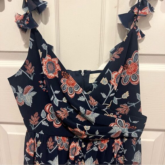 NWT sachin and Babi‎ Dalia Eastern Gouache Botanical Floral Tiered Dress Sz 8 - Picture 12 of 16